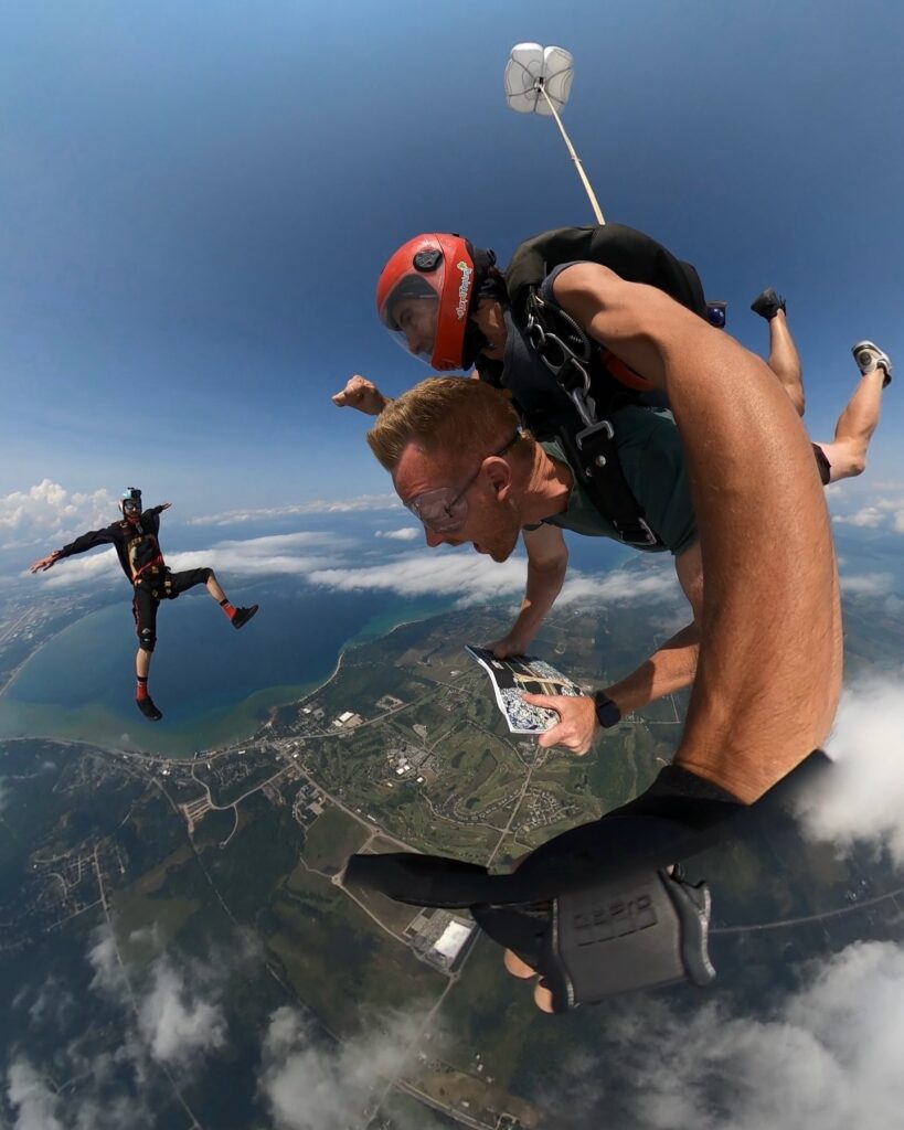 Tyler Leipprandt skydiving